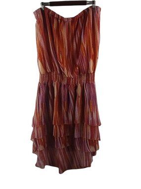 Erika Brooke 24 Pink Orange Strapless Dress Plus